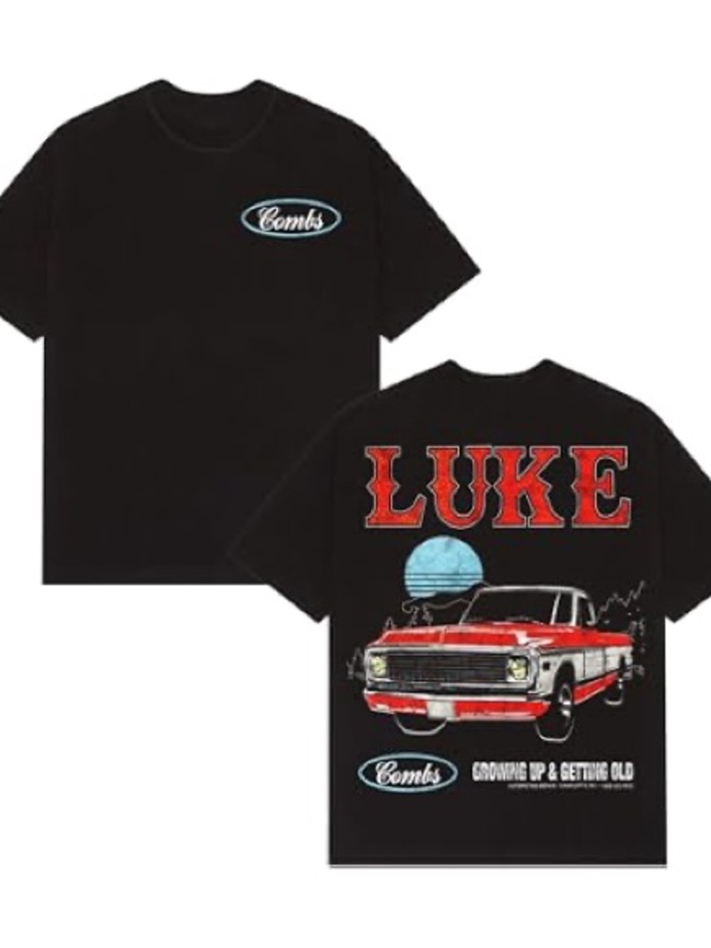 NWOT Luke Combs Crowing Up and Getting Old T Shirt Black Size XL